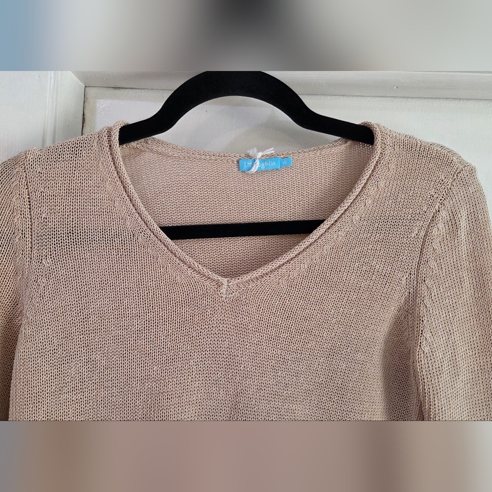 Women's J. McLaughlin Callum Sweater V Neck Havana Knit Yarn, Size XS - Picture 4 of 12